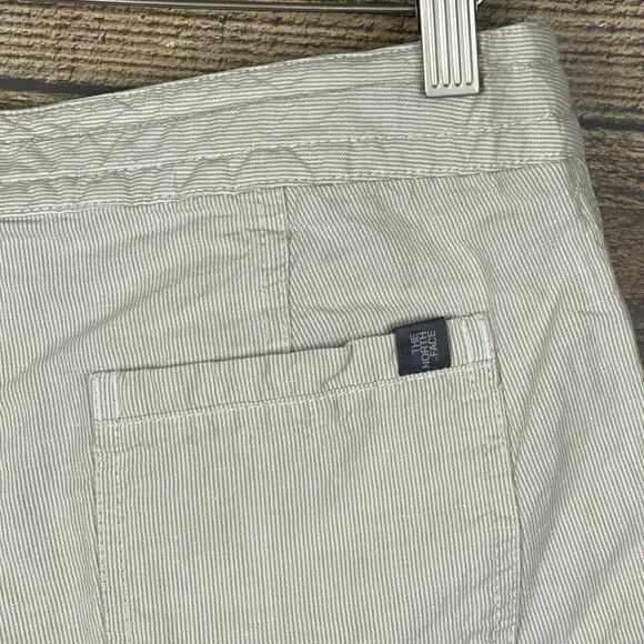 North Face Wander Free Linen Blend Shorts Dune Beige Stripe SZ 6 - Picture 6 of 9